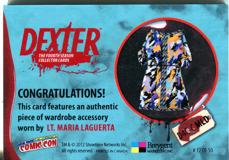 Dexter Season 4 Wardrobe Belt Costume Card D4C-C MLD New York Comic Con #12/50   - TvMovieCards.com