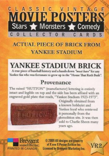 Classic Vintage Movie Posters 2 Yankee Stadium Prop Card VR2 Breygent   - TvMovieCards.com
