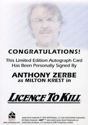 James Bond Mission Logs Anthony Zerbe as Milton Krest Autograph Card   - TvMovieCards.com