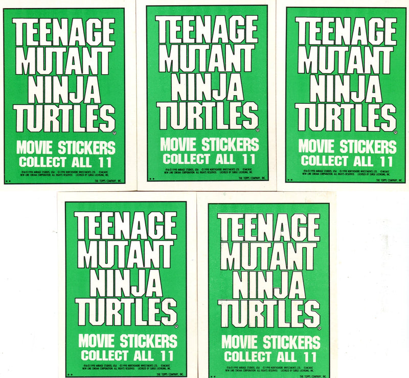 Teenage Mutant Ninja Turtles Movie Series 1 Sticker Card Set 11 Sticker Cards   - TvMovieCards.com