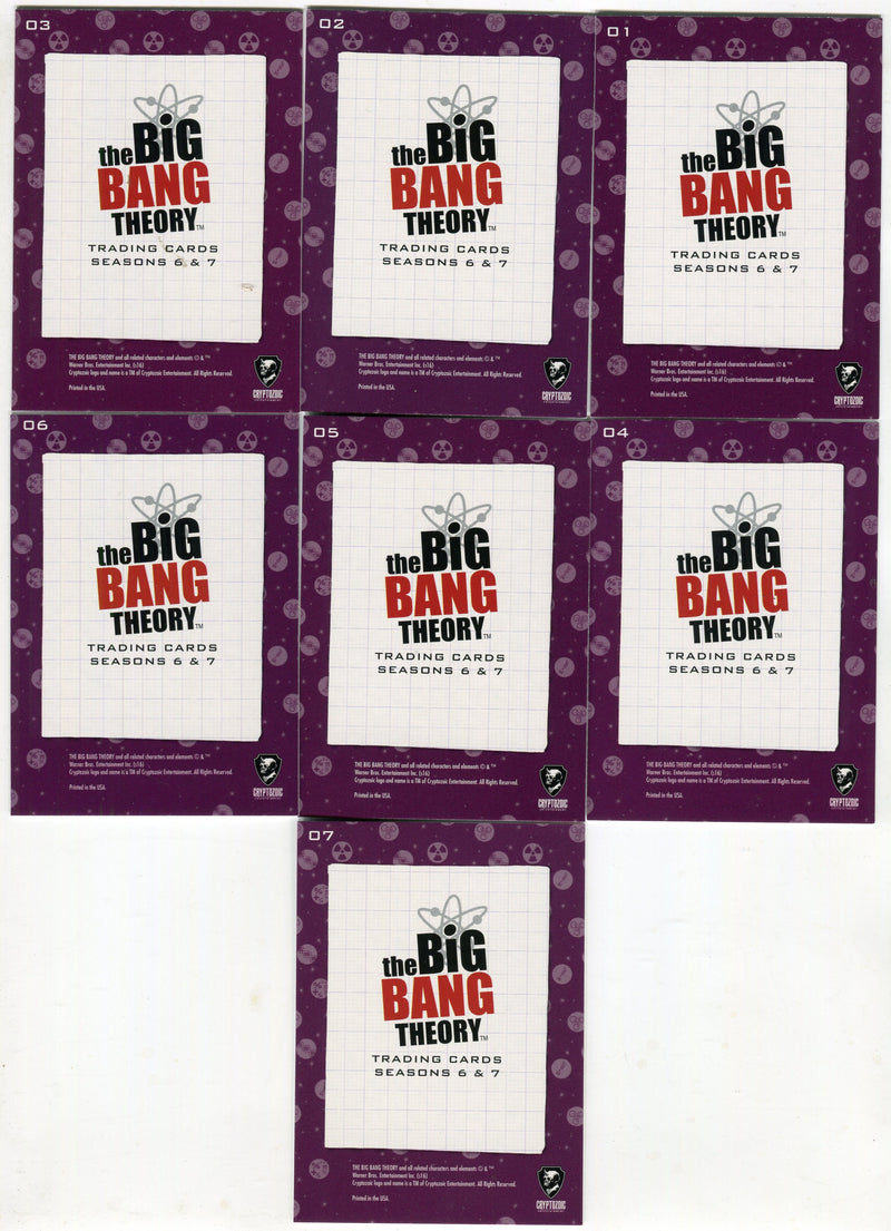 2016 Big Bang Theory Seasons 6 & 7 Artist Series Parallel Chase Card Set O1-7   - TvMovieCards.com