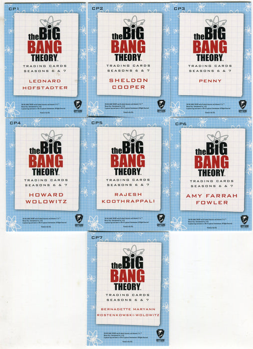 2016 Big Bang Theory Seasons 6 & 7 Portrait Parallel Chase Card Set CP1-CP7   - TvMovieCards.com