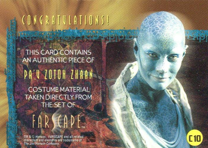 Farscape in Motion Premiere Edition P'au Zotoh Zhaan Costume Card C10   - TvMovieCards.com