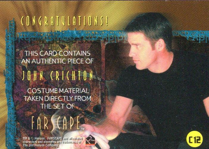 Farscape in Motion Premiere Edition John Crichton Costume Card C12   - TvMovieCards.com