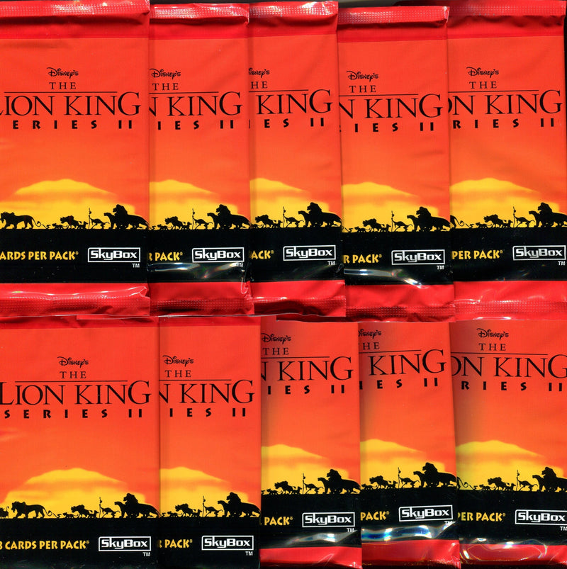 Lion King Disney Movie Series 2 Card Pack Lot 10 Sealed Packs Skybox 1994   - TvMovieCards.com