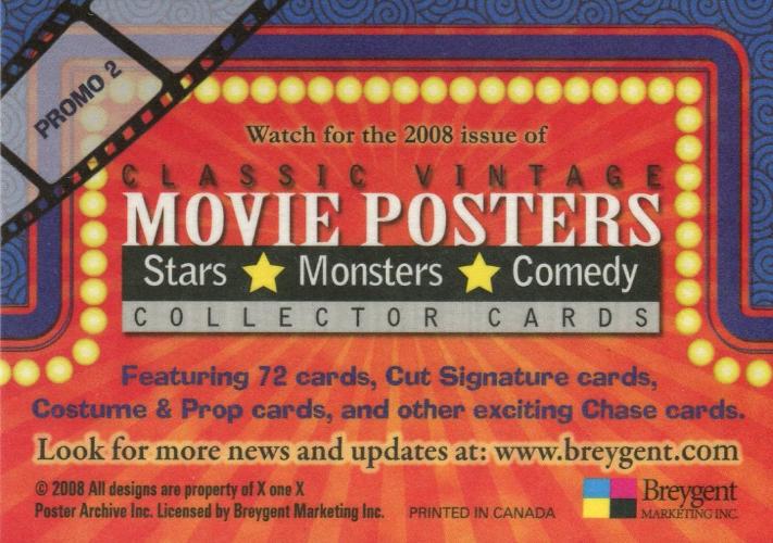 Classic Vintage Movie Posters 2 Promo Card Promo 2 Breygent   - TvMovieCards.com