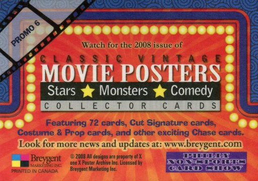 Classic Vintage Movie Posters 2 Promo Card Promo 6 Breygent   - TvMovieCards.com