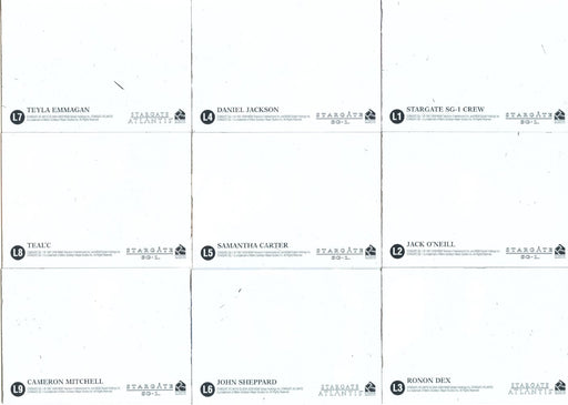 Stargate SG-1 Heroes Stargate in Motion Chase Card Set L1 - L9  9 Cards   - TvMovieCards.com