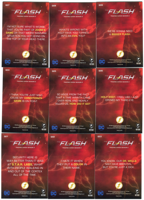2017 DC Flash Season 2 Quotable Cisco Chase Card Set Q01-9   - TvMovieCards.com