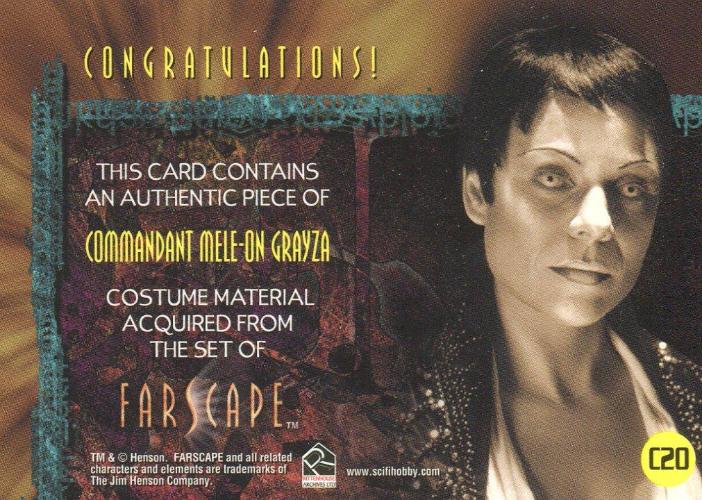 Farscape Season 4 Commander Mele-On Grayza Costume Card C20   - TvMovieCards.com
