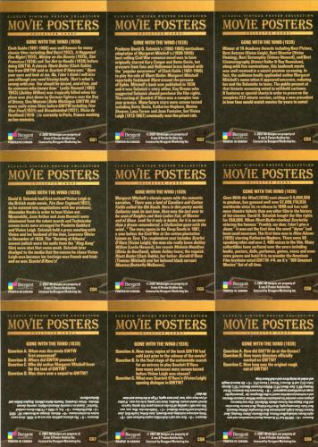Classic Vintage Movie Posters 1 Gone with the Wind Chase Card Set Breygent   - TvMovieCards.com