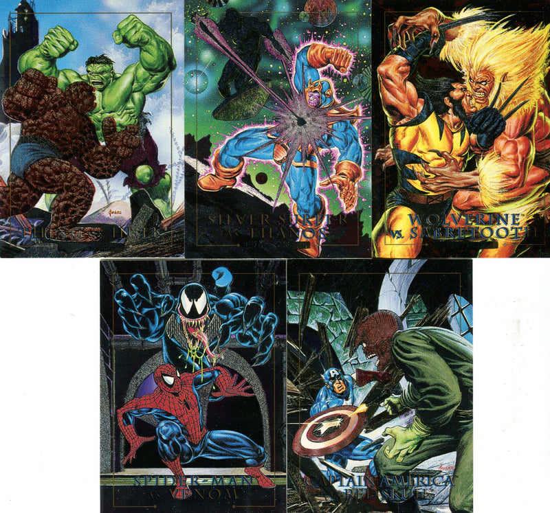 Marvel Masterpieces Series 1 Spectra Battle Chase Card Set 1-D thru 5-D   - TvMovieCards.com