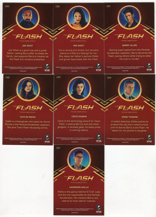 2016 DC Flash Season 1 Golden Foil Parallel Character Bios Chase Card Set CB1-7   - TvMovieCards.com