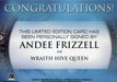 Stargate Atlantis Season Two Andee Frizzell as Wraith Hive Queen Autograph Card   - TvMovieCards.com