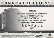 James Bond Autographs & Relics Patrice Relic Costume Card SSC6 #085/200   - TvMovieCards.com