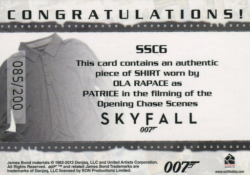 James Bond Autographs & Relics Patrice Relic Costume Card SSC6 #085/200   - TvMovieCards.com