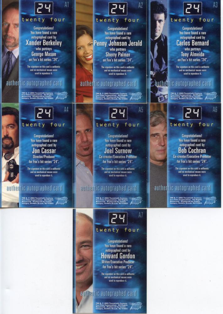 24 Twenty Four Seasons 1 and 2 Autograph Card Set   - TvMovieCards.com