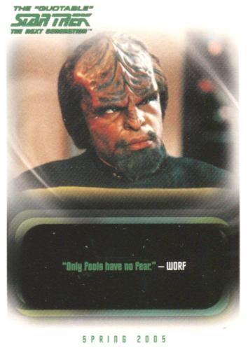 Star Trek Quotable TNG The Next Generation Promo Card P2   - TvMovieCards.com