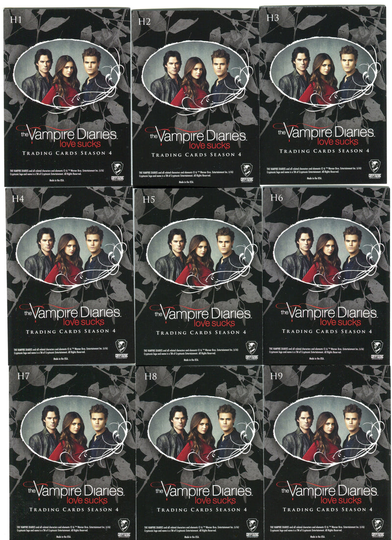 2016 Vampire Diaries Season 4 Love Sucks Trio Puzzle Chase Card Set H1-H9   - TvMovieCards.com