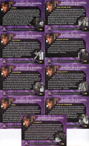 Stargate SG-1 Season Seven Behind the Scenes Teryl Rothery Chase Card Set B10-B1   - TvMovieCards.com