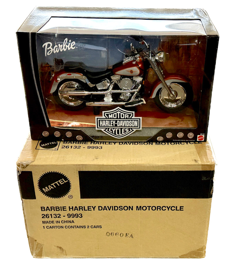 (2) Mattel Barbie Harley Davidson Fat Boy Motorcycle Orange/Silver 26132 NIB   - TvMovieCards.com