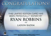 Stargate Atlantis Season Two Ryan Robbins as Ladon Radim Autograph Card   - TvMovieCards.com
