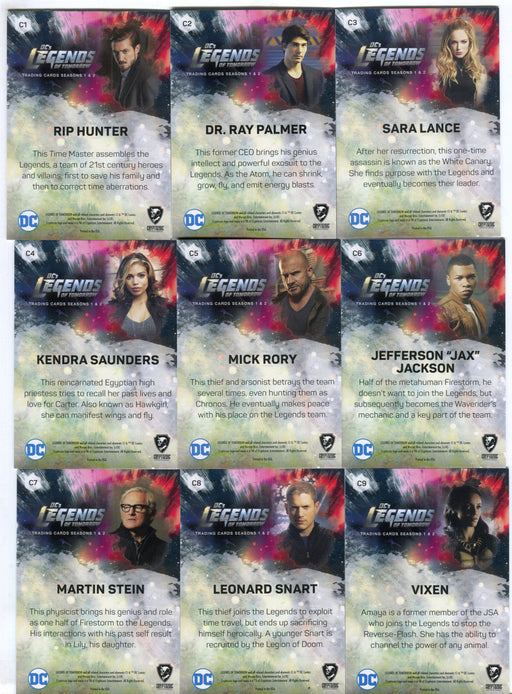 2018 DC Legends of Tomorrow Silver Foil Parallel Character Bios Card Set C1-C9   - TvMovieCards.com