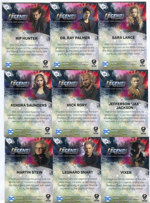 2018 DC Legends of Tomorrow Silver Foil Parallel Character Bios Card Set C1-C9   - TvMovieCards.com