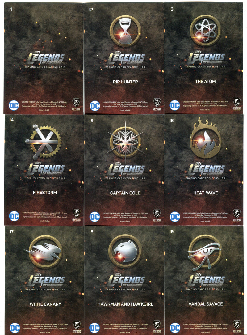 2018 DC Legends of Tomorrow Silver Foil Parallel Icons Chase Card Set i1-i9   - TvMovieCards.com