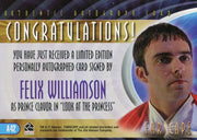 Farscape Through the Wormhole Felix Williamson Autograph Card A42   - TvMovieCards.com