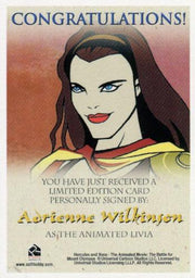 Xena & Hercules Animated Adventures Adrienne Wilkinson as Livia Autograph Card   - TvMovieCards.com