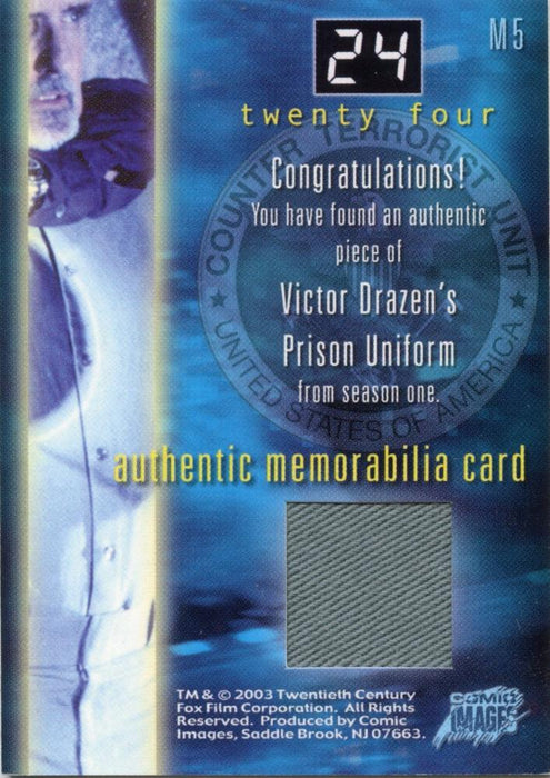 Twenty Four Season 1 and 2 Memorabilia Costume Card M5 Victor Drazen's Prison Un   - TvMovieCards.com