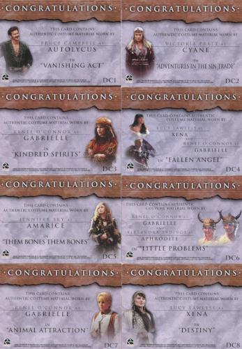 Xena Beauty and Brawn Double Costume Card Set DC1 thru DC8   - TvMovieCards.com