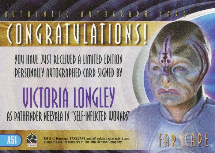 Farscape Through the Wormhole Victoria Longley Autograph Card A51   - TvMovieCards.com