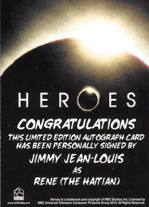 Heroes Archives Jimmy Jean-Louis as Rene Autograph Card Rittenhouse   - TvMovieCards.com
