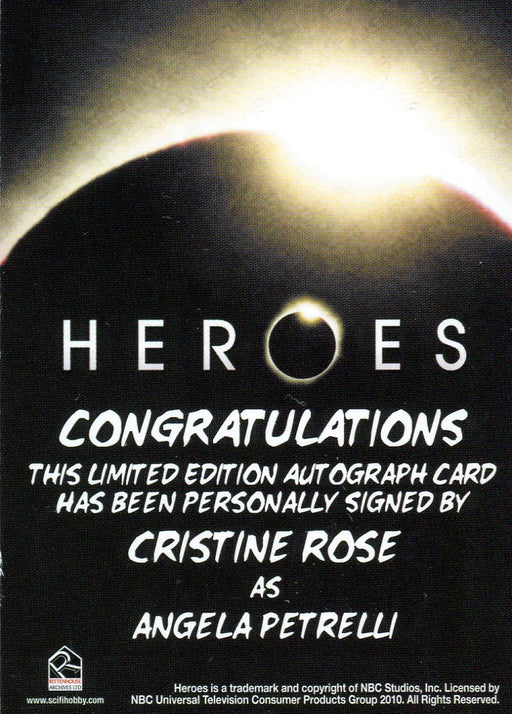 Heroes Archives Christine Rose as Angela Petrelli Autograph Card   - TvMovieCards.com