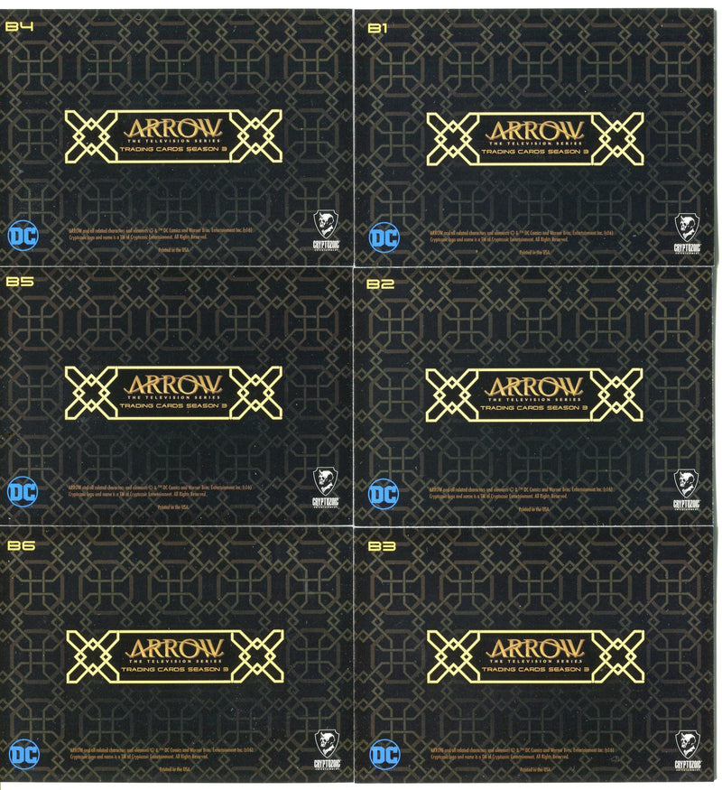 2016 Arrow Season 3 ‘Wedding’ Chase Card Set B1-6   - TvMovieCards.com