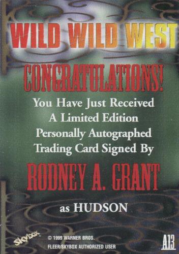 Wild Wild West Movie Rodney A. Grant Autograph Card A13   - TvMovieCards.com
