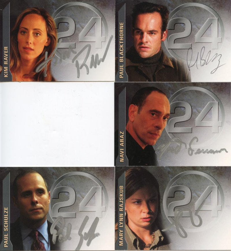24 Twenty Four Season 3 Autograph Card Set A1-A6  5 Cards   - TvMovieCards.com