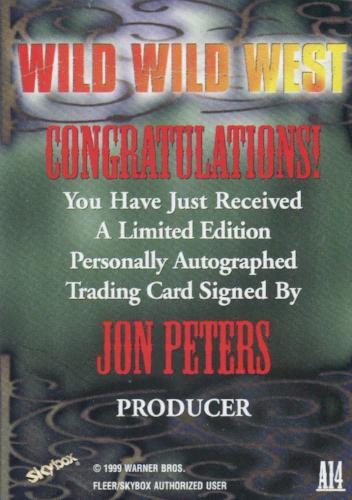 Wild Wild West Movie Producer Jon Peters Autograph Card A14   - TvMovieCards.com