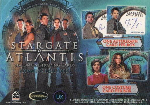 Stargate Atlantis Season One Promo Card UK   - TvMovieCards.com
