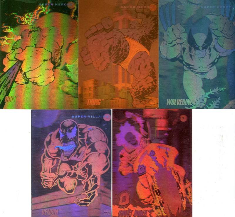 Marvel Universe Series 3 Hologram Chase Card Set H-1 thru H-5 Skybox 1992   - TvMovieCards.com
