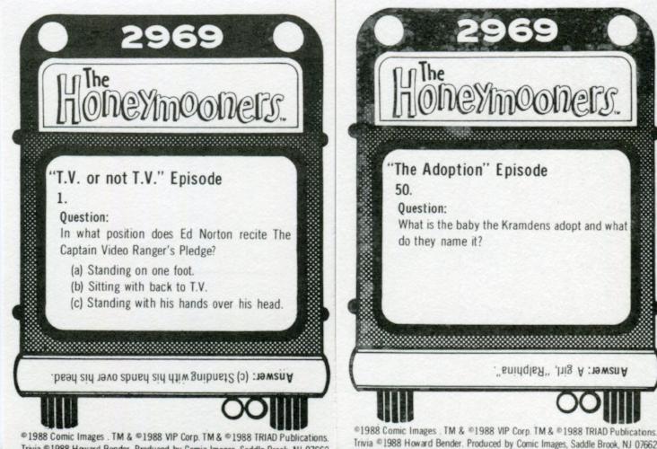 Complete 1988 The Honeymooners Comic Images 50 Trading Cards Gleason Carney NM - TvMovieCards.com