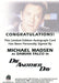 James Bond Mission Logs Michael Madsen as Damian Falco Rewards Autograph Card   - TvMovieCards.com