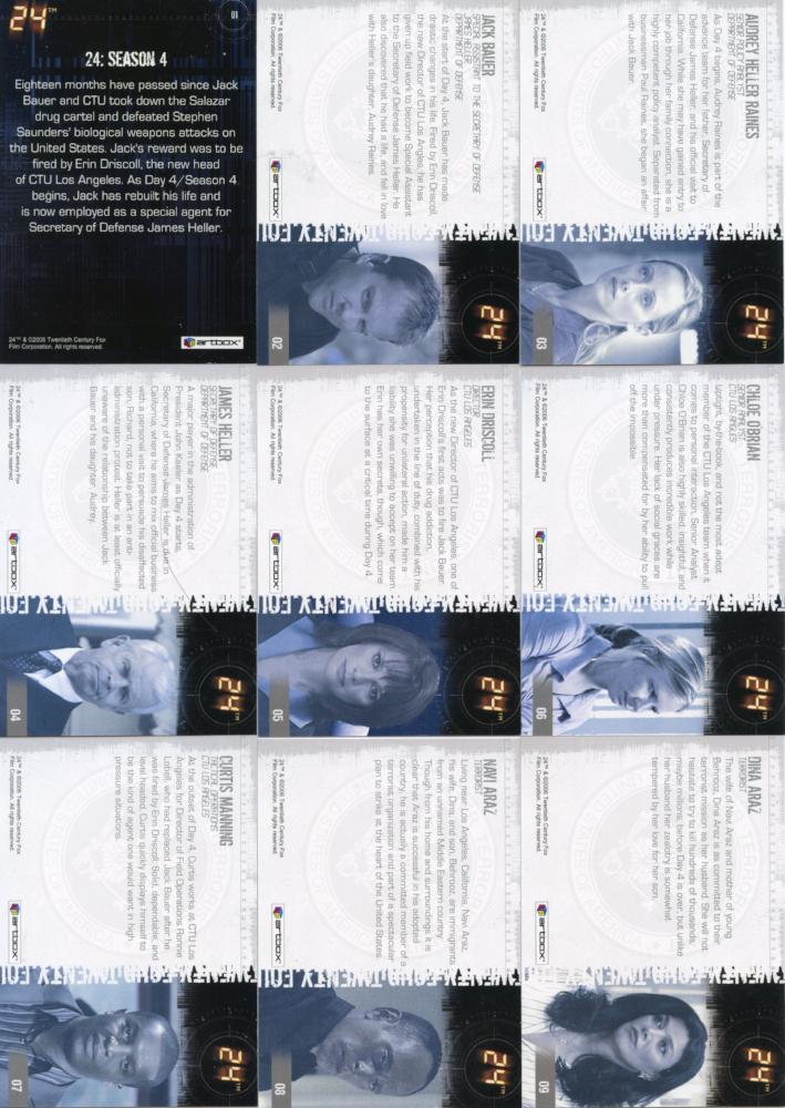 24 Twenty Four Season 4 Base Card Set 90 Cards   - TvMovieCards.com