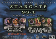 Stargate SG-1 Season Eight Promo Card P2   - TvMovieCards.com