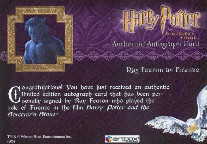Harry Potter and the Sorcerer's Stone Ray Fearon Autograph Card   - TvMovieCards.com