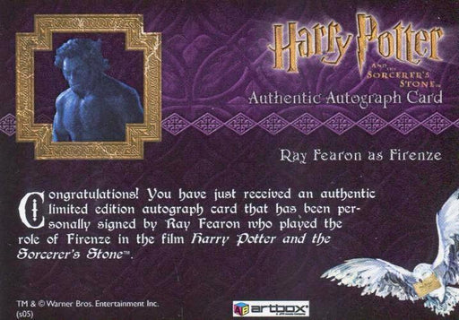 Harry Potter and the Sorcerer's Stone Ray Fearon Autograph Card   - TvMovieCards.com
