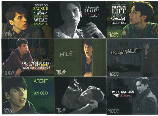 2016 Orphan Black Quotes Silver Foil Parallel Chase Card Set Q1-Q9   - TvMovieCards.com