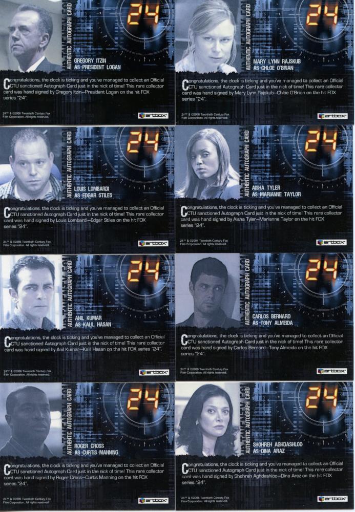 24 Twenty Four Season 4 Autograph Card Set 13 Cards   - TvMovieCards.com